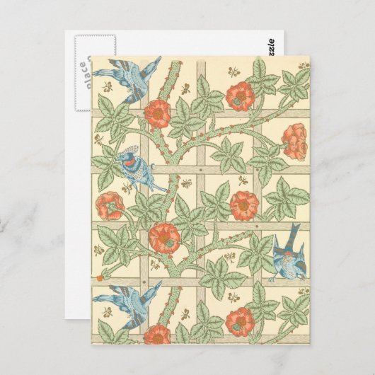 Het Patroon van het Latwerk van William Morris Briefkaart (Voorkant / Achterkant)