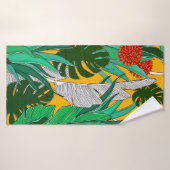 Het patroon van het oerwoud van de zomer met helde badhanddoek (Badhanddoek)