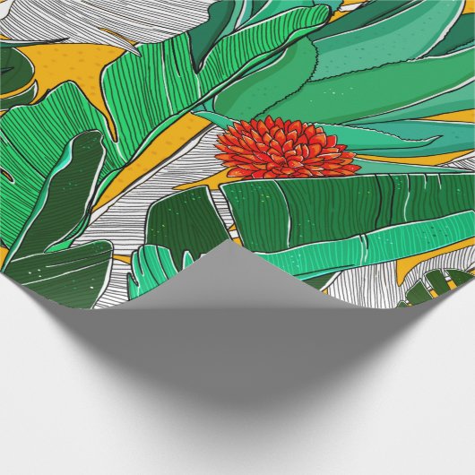 Het patroon van het oerwoud van de zomer met helde cadeaupapier (Hoek)