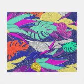 Het patroon van het oerwoud van de zomer met helde fleece deken (Voorkant (Horizontaal))