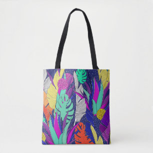 Het patroon van het oerwoud van de zomer met helde tote bag