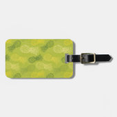 Het Patroon van het Overzicht van ananas op Groen Bagagelabel (Voorkant horizontaal)