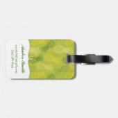 Het Patroon van het Overzicht van ananas op Groen Bagagelabel (Achterkant horizontaal)