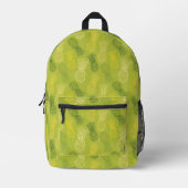 Het Patroon van het Overzicht van ananas op Groen Bedrukte Rugzak (Voorkant)