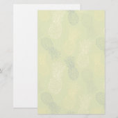 Het Patroon van het Overzicht van ananas op Groen Briefpapier (Voorkant / Achterkant)