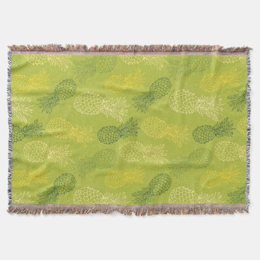 Het Patroon van het Overzicht van ananas op Groen Deken (Voorkant)