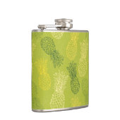 Het Patroon van het Overzicht van ananas op Groen Heupfles (Rechts)