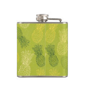 Het Patroon van het Overzicht van ananas op Groen Heupfles (Achterkant)