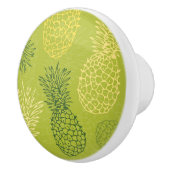 Het Patroon van het Overzicht van ananas op Groen Keramische Knop (Rechts)