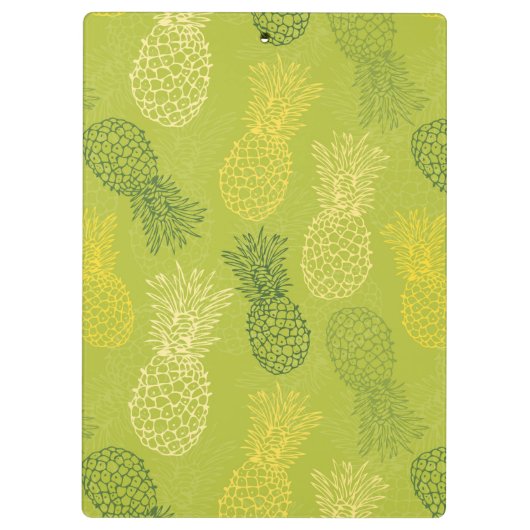 Het Patroon van het Overzicht van ananas op Groen Klembord (Achterkant)