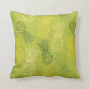 Het Patroon van het Overzicht van ananas op Groen Kussen