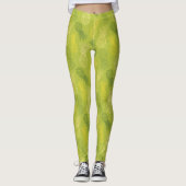 Het Patroon van het Overzicht van ananas op Groen Leggings (Voorkant)