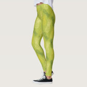 Het Patroon van het Overzicht van ananas op Groen Leggings (Links)