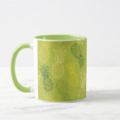 Het Patroon van het Overzicht van ananas op Groen Mok (Links)