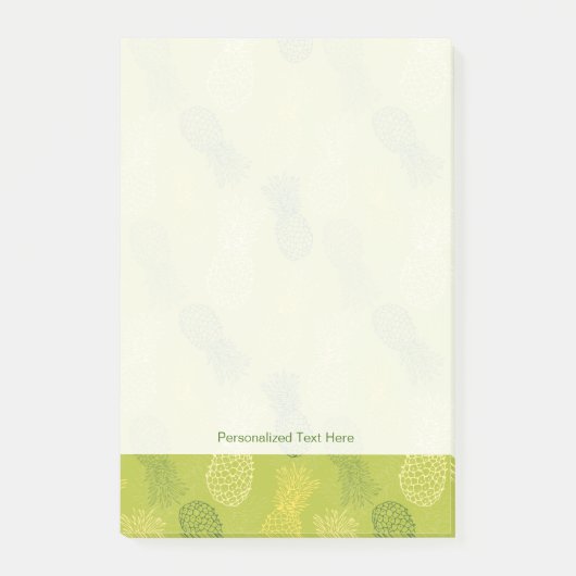 Het Patroon van het Overzicht van ananas op Groen Post-it® Notes (Voorkant)