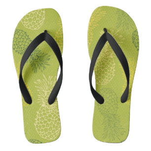 Het Patroon van het Overzicht van ananas op Groen Teenslippers