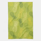 Het Patroon van het Overzicht van ananas op Groen Theedoek (Verticaal)