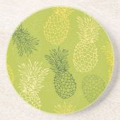 Het Patroon van het Overzicht van ananas op Groen Zandsteen Onderzetter (Voorkant)