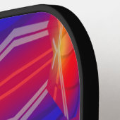 Het patroon van het patroon neon gelaagd Abstract Pickleball Paddle (Links Detail)