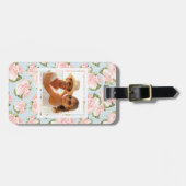 Het patroon van het roos van de Foto van de douane Bagagelabel (Voorkant horizontaal)