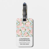 Het patroon van het roos van de Foto van de douane Bagagelabel (Achterkant verticaal)