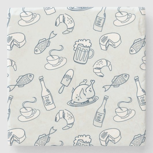 Het Patroon van het voedsel Stenen Onderzetter (Voorkant)