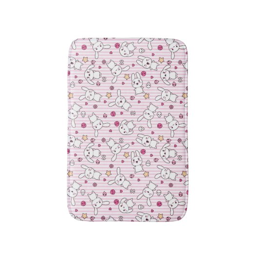 het patroon van kawaiistrepen badmat (Voorkant Verticaal)