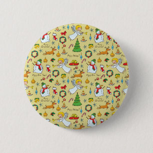 Het patroon van Kerstmis Ronde Button 5,7 Cm