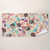 Het patroon van naadloze doedelcake. Handtekening Badhanddoek (Badhanddoek)