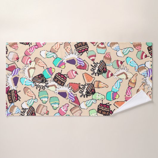 Het patroon van naadloze doedelcake. Handtekening Badhanddoek (Badhanddoek)