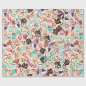 Het patroon van naadloze doedelcake. Handtekening  Cadeaupapier (Vlak)