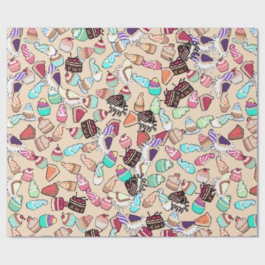 Het patroon van naadloze doedelcake. Handtekening  Cadeaupapier (Vlak)