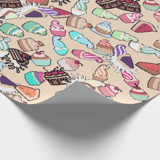 Het patroon van naadloze doedelcake. Handtekening Cadeaupapier (Hoek)