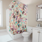 Het patroon van naadloze doedelcake. Handtekening  Douchegordijn (In situ)