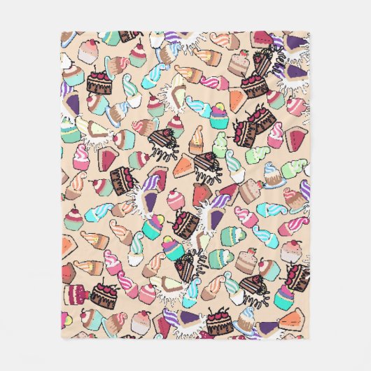 Het patroon van naadloze doedelcake. Handtekening  Fleece Deken (Voorkant)