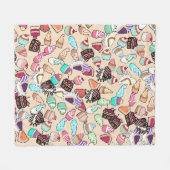 Het patroon van naadloze doedelcake. Handtekening  Fleece Deken (Voorkant (Horizontaal))