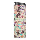 Het patroon van naadloze doedelcake. Handtekening Thermosbeker (Geroteerd rechts)