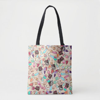 Het patroon van naadloze doedelcake. Handtekening  Tote Bag