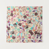 Het patroon van naadloze doedelcake. Handtekening Wandkleed (Voorkant (horizontaal))