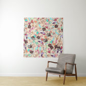 Het patroon van naadloze doedelcake. Handtekening Wandkleed (In Situ (horizontaal))