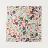 Het patroon van naadloze doedelcake. Handtekening Wandkleed (Voorkant)