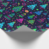Het patroon van Neon Christmas Tree Cadeaupapier (Hoek)