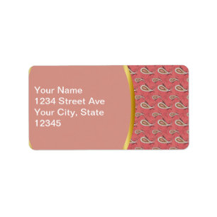 Het Patroon van Paisley van het Bloemblaadje van Etiket