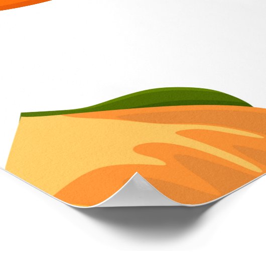 Het patroon van Persimmon dat op een witte achterg Poster (Hoek)