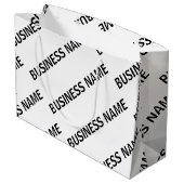 Het patroon van uw bedrijfsnaam | Zwart-wit Groot Cadeauzakje (Achterkant Gekanteld)