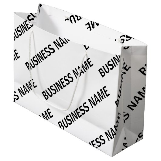Het patroon van uw bedrijfsnaam | Zwart-wit Groot Cadeauzakje (Voorkant Gekanteld)