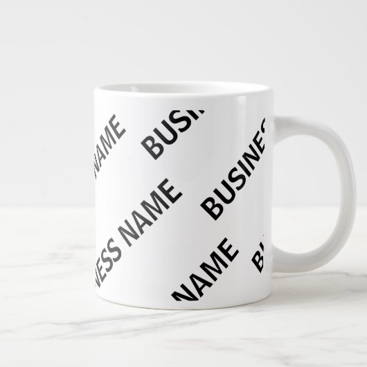 Het patroon van uw bedrijfsnaam | Zwart-wit Grote Koffiekop (Rechts)