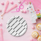 Het patroon van uw bedrijfsnaam | Zwart-wit Papieren Bordje (Feest)