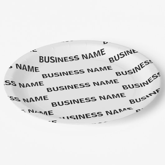 Het patroon van uw bedrijfsnaam | Zwart-wit Papieren Bordje (Gekanteld)