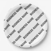 Het patroon van uw bedrijfsnaam | Zwart-wit Papieren Bordje (Voorkant)